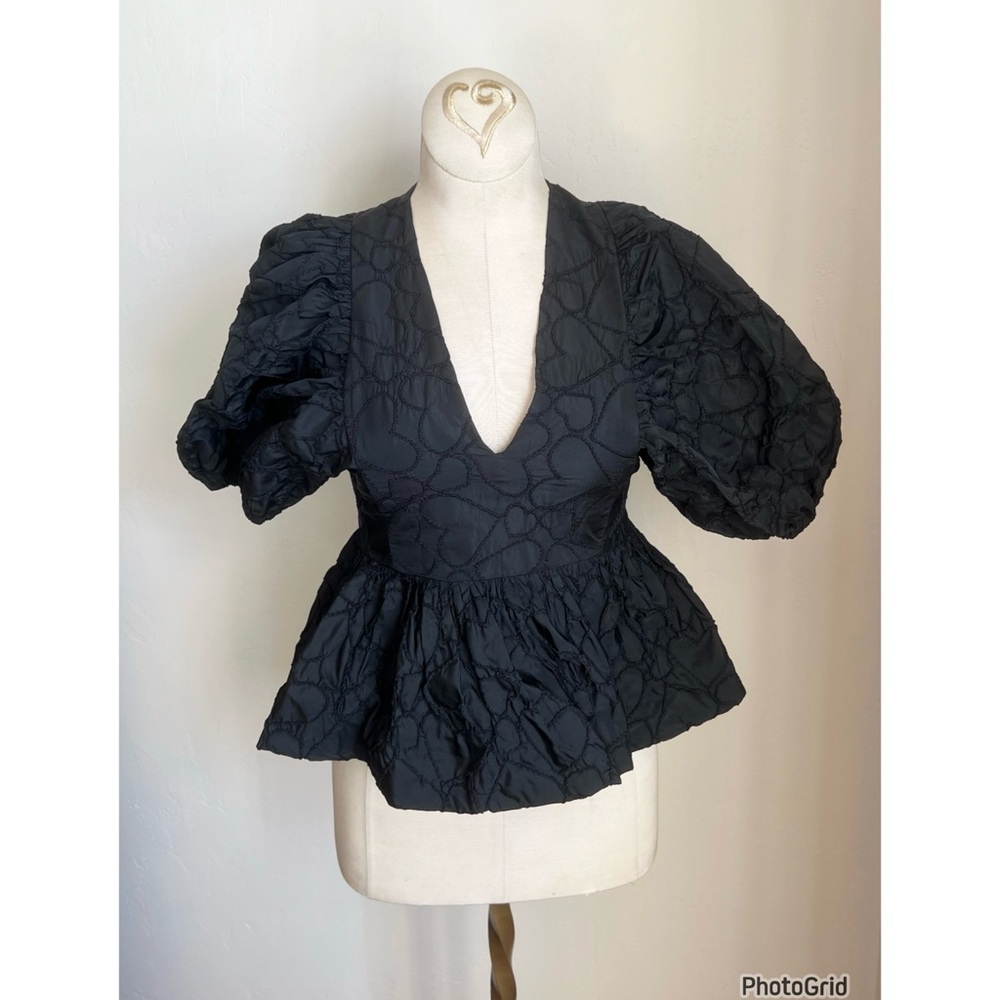 Hunter Bell Black Heart Peplum Top
